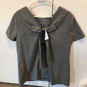 Banana republic grey blouse with bow in back